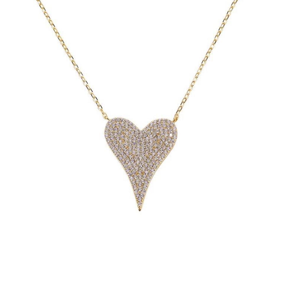 Statement Heart Necklace Cotton and Gems Demi Fine Jewellery